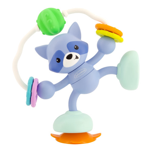 Infantino Stick & Spin Raccoon Pal Suction Attachment Toy, 4+ Months, Multicolor