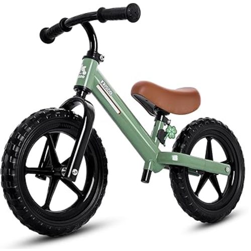 KRIDDO Toddler Balance Bike 2 Year Old, Kids Balance Bike for 2-5 Years Old, Dual Bearing for Smoother Riding, Adorable Plate, Adjustable Seat and Handlebar, Toddler Bike Gifts Age 2-3, Green