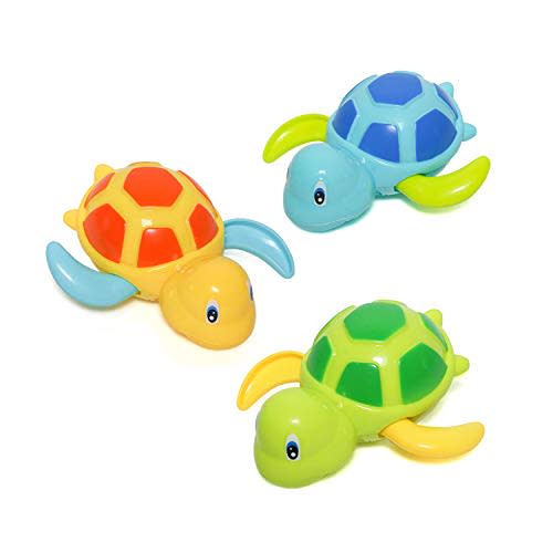 Baby Bath Toy, Swimming Turtle, Floating Wind-up Bathtub Pool Toys Cute Water Play Sets for Kids Boys Girls 3 Pcs
