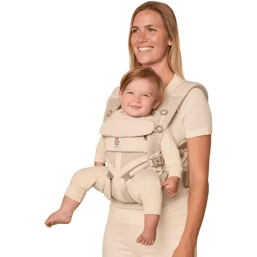 Ergobaby Omni Classic Baby Carrier Newborn to Toddler - Breathable Baby Carriers for Summer - All-Position Carrier with Lumbar Support (7-45 Pounds), Mesh, Natural Beige