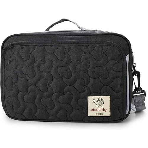 MOMIGO Baby Diaper Caddy Bag - Diaper Caddy Tote Baby Stroller Bag Nursery Storage Bin for Diapers, Wipes & Toys Mini Diaper Bag for Outdoor (Black Flower)