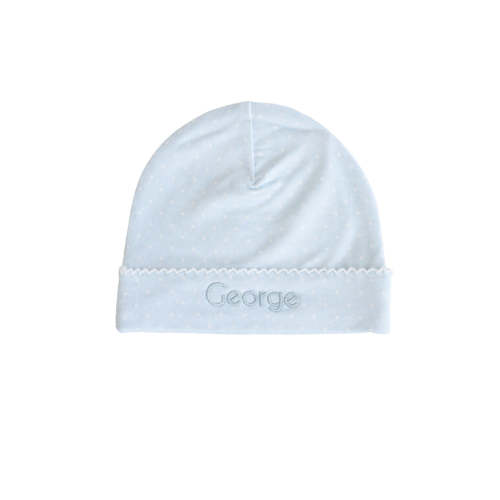 Picot Trim Bamboo Hat in Baby Blue | Caden Lane