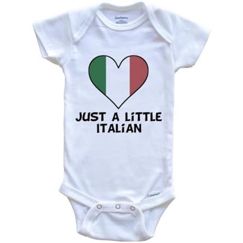 Really Awesome Shirts Just A Little Italian Baby Bodysuit - Cute Italy Flag