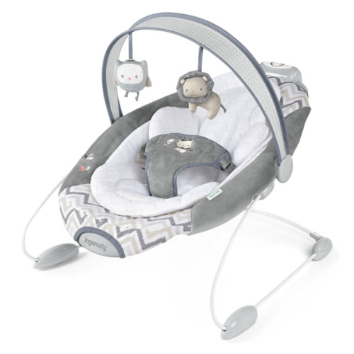 Ingenuity SmartBounce Automatic Baby Bouncer Seat with White Noise, Music, Toy Bar & 2 Plush Infant Toys, 0-6 Months Up to 20 lbs (Braden)