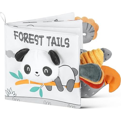 Soft Baby Books Toys, 3D Touch and Feel Crinkle Cloth Books, Baby Books Toys for Babies, Toddlers Infant Kids, Soft Baby Books Touch and Feel Crinkle for Infants Toddler Gifts Toy(Panda)