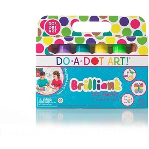 Do A Dot Art! Brilliant Colors 6 Pack Washable Paint Dot Markers Daubers for Children, The Original Dot Art Marker, Made in the USA