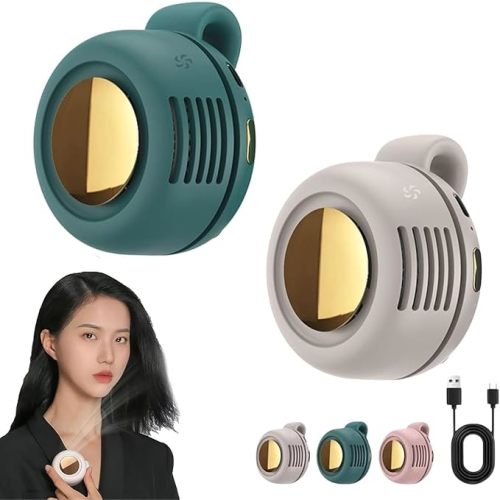 Portable Silent Mini Bladeless Fan Clip On, Small Fan Clip on for Shirt & Waist, 2025 New Adjustable 3-Speed Suspended Whirlwind Cooler Fans, For Outdoor & Travel & Office, Travel Accessories, Gift