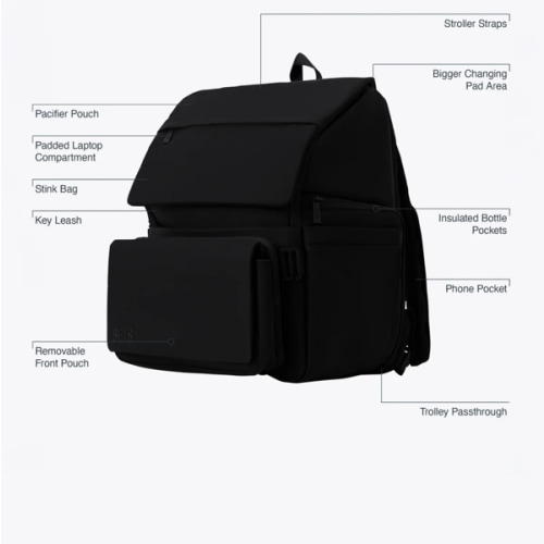 BÉIS 'The Ultimate Diaper Backpack' in Black - Best Backpack Diaper Bag in Black