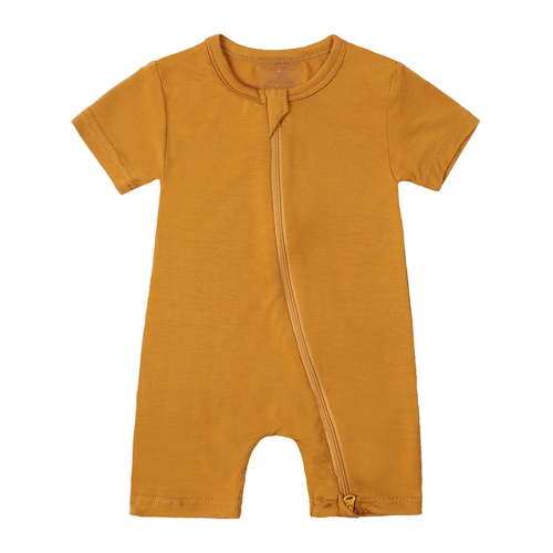JIUKE Unisex Rompers Infant Baby Boy Girl Clothes Jumpsuit Short Sleeve Onesie Zipped Bodysuit Solid Color