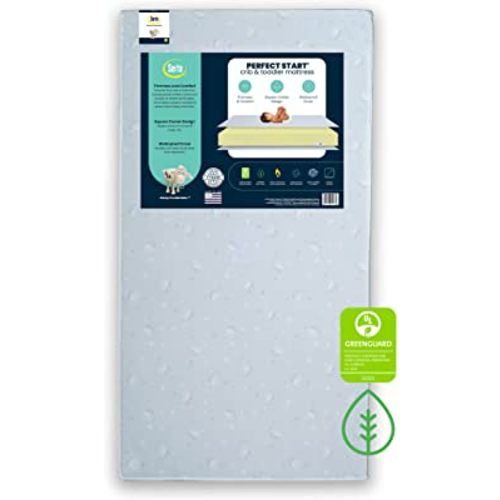 Serta Perfect Start Dual Sided Baby Crib Mattress & Toddler Mattress - Waterproof - 6" Premium Sustainably Sourced Fiber Core - GREENGUARD Gold Certified – 7 Year Warranty - Made in USA