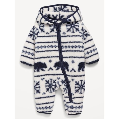 Printed Sherpa Hooded One-Piece for Baby