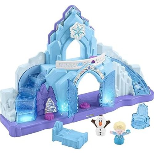 Fisher-Price Little People Toddler Toy Disney Frozen Elsa’s Ice Palace Musical Playset with Figures for Pretend Play Kids Ages 18+ Months