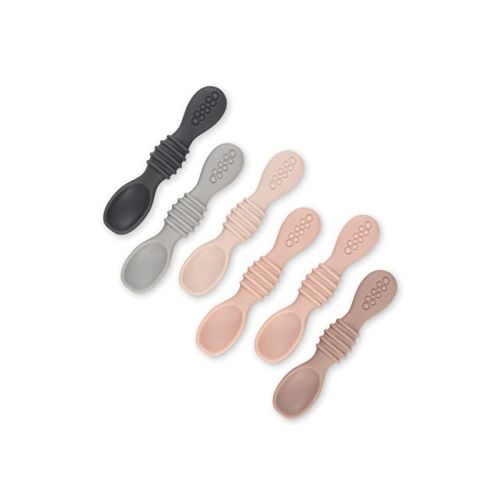 Simka Rose 6pc Silicone Baby and Toddler Spoon Set, Multicolor