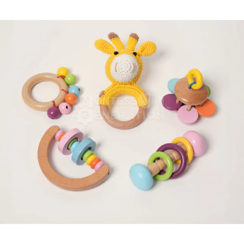 Buy Montessori 5 Piece Wooden Rattle Kit Online I Montessori Generation