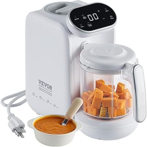 VEVOR Baby Food Maker, 430W Baby Food Processor with 750ML Tritan Container, SUS304 Stainless Steel, BPA-Free 5 in 1 Baby Food Puree Blender Steamer Grinder for Food, Fruit, Vegetable, Meat, ETL