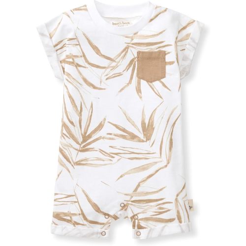 Burt's Bees Baby Baby Boys Short Sleeve Rompers, 100% Organic Cotton One-Piece Coverall and Layette Set
