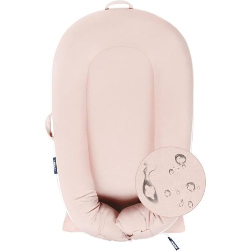 Organic Replacement Cover with Waterproof Pad | Premium Quality Spare Cover Certified Organic Cotton | Protects Against leaks | [Fits Dockatot Deluxe + Docks] (Cover Only) (Baby Pink)