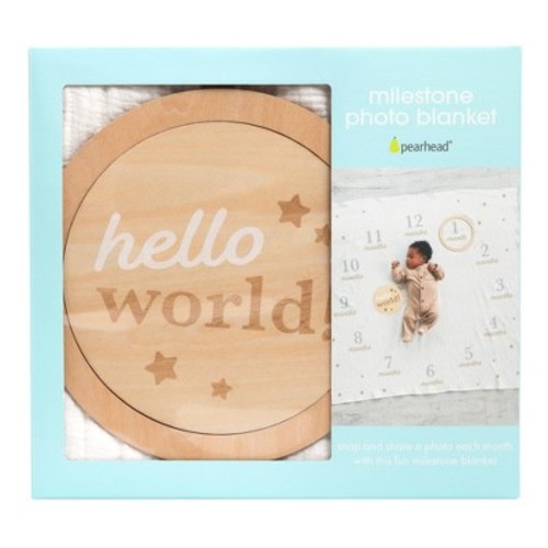 Pearhead Baby Milestone Blanket and Photo Prop Set - 2pk