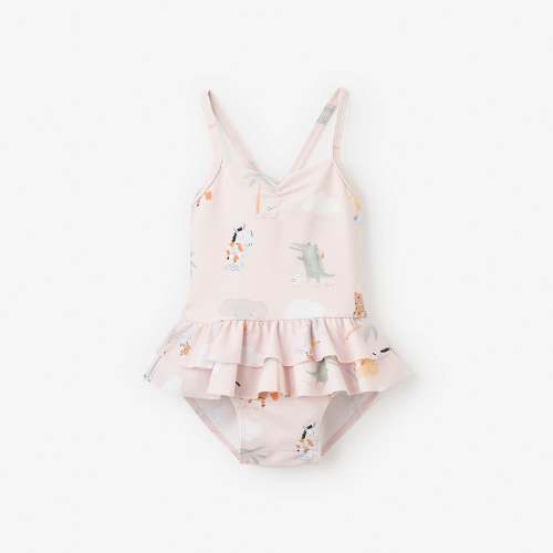 Pale Pink Seaside Safari Baby Ruffle Swimsuit
– Elegant Baby
