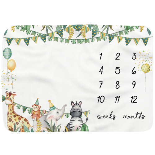 Sorrowso Baby Monthly Milestone Blanket Record Growth Milestone Blanket Newborn Swaddle
