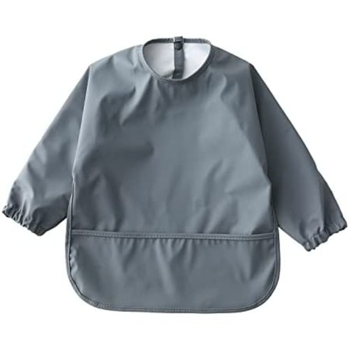 GZMM Waterproof Baby Bibs,Infant Toddler Long Sleeve Feeding Bib With Food Catcher,Wipe Clean & Washable