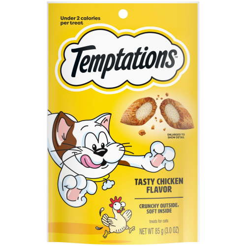 Temptations Classic Tasty Chicken Flavor Crunchy And Soft Treats For Cats, 3 Oz Pouch