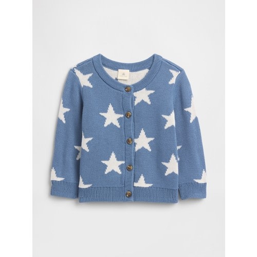 Baby Print Crewneck Cardigan