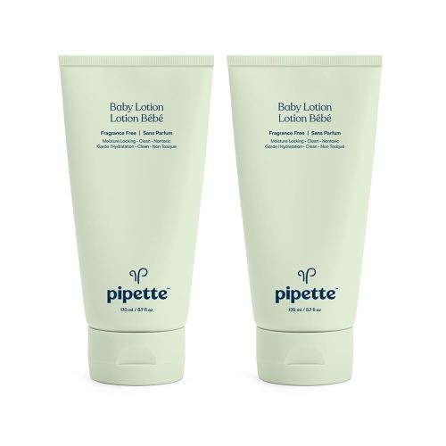 Pipette New & Improved Formula Baby Lotion, Hydration, Natural Moisture of Baby's Delicate Skin, Renewable Plant-Derived Squalane, Fragrance-Free Lotion, 6 fl. oz (Pack of 2)