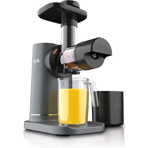 Ninja NeverClog Cold Press Juicer, Powerful Slow Juicer with Total Pulp Control, Countertop, Electric, 2 Pulp Functions, Dishwasher Safe, 2nd Generation, Charcoal, JC151
