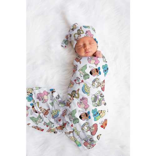 Personalized Disney Swaddle set hat, custom name Newborn going home swaddle, boys hospital reveal, toy story swaddle
