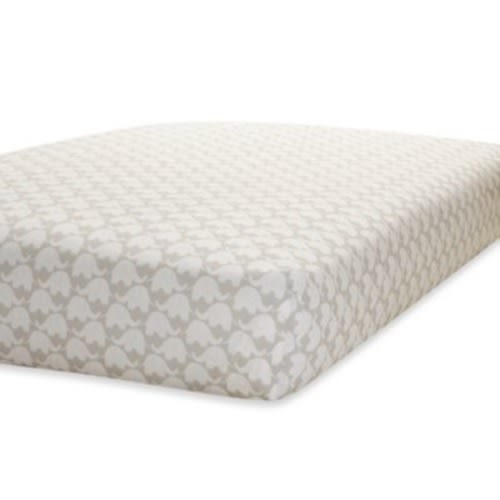 Just Born® Mix & Match Safe Sleep Fitted Crib Sheet in Grey/White Elephant