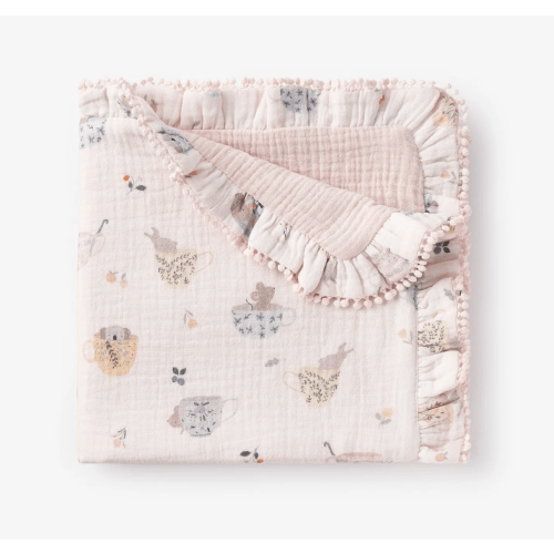Tea Party Organic Muslin Security Blanket