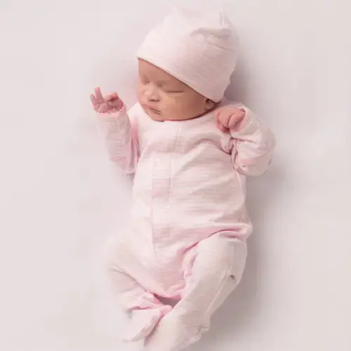 Striped Footie - Pink