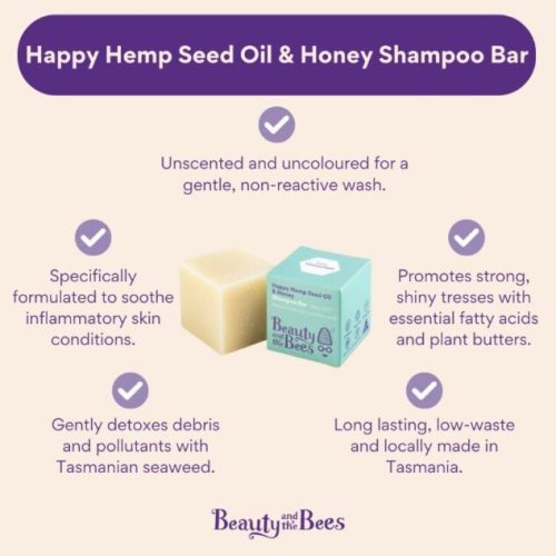 Happy Hemp Seed Oil & Honey Shampoo Bar - Beauty and the Bees