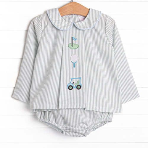 Going Golfing Applique Diaper Set, Green – Stitchy Fish