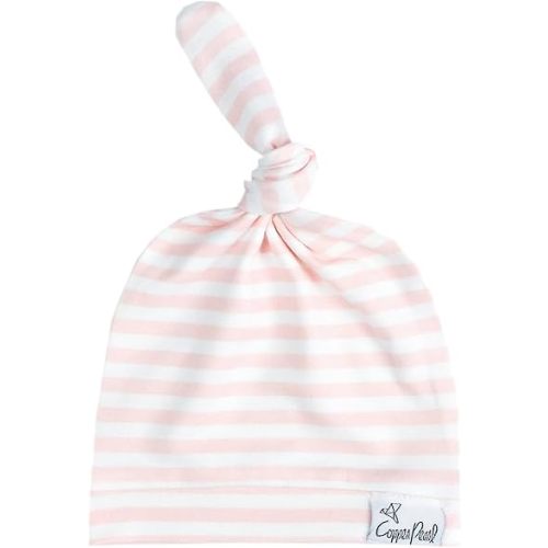 Copper Pearl Baby Beanie Hat Top Knot Stretchy Soft Winnie