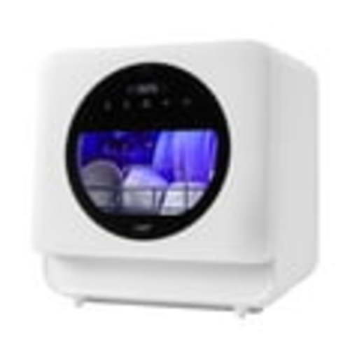 JXXRZ Portable Countertop Dishwasher 4.5L Tank, 6 Wash Programs, Air-Dry, Baby Care, Glass Door, for Apartments/RVs