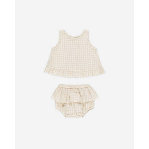 Ruffled Tulip Top + Bloomer Set || Oat Check
