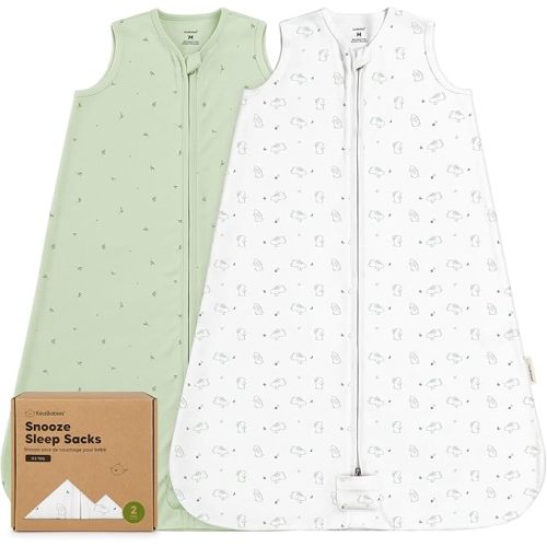 2-Pack Baby Sleep Sacks, Zipper Wearable Blanket - 0.5TOG Organic Cotton, Lightweight, Soft Cozy Toddler Sleeping Sack 6-12 months,Easy to Wear Large Newborn Transition Swaddles Sleepsacks (Bunnies)