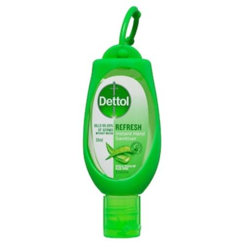 Dettol Instant Hand Sanitiser Refresh With Aloe Vera Clip On 50mL | Woolworths