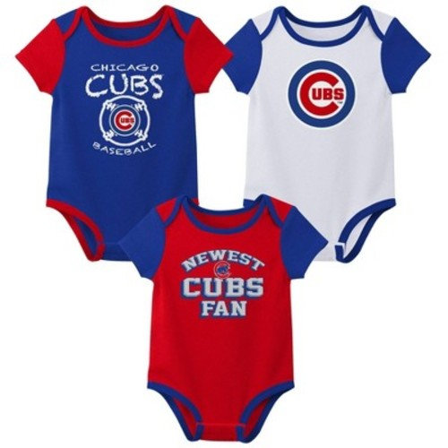 MLB Chicago Cubs Infant Boys' 3pk Bodysuit - 6-9M