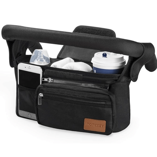 Momcozy Universal Stroller Organizer with Insulated Cup Holder Detachable Phone Bag & Shoulder Strap, Fits for Stroller like Uppababy, Baby Jogger, Britax, BOB, Umbrella and Pet Stroller