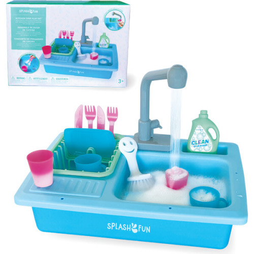 SPLASHFUN Wash-up Kitchen Sink Play Set, Color Changing Play Cups & Accessories - Flat River Group | Maisonette