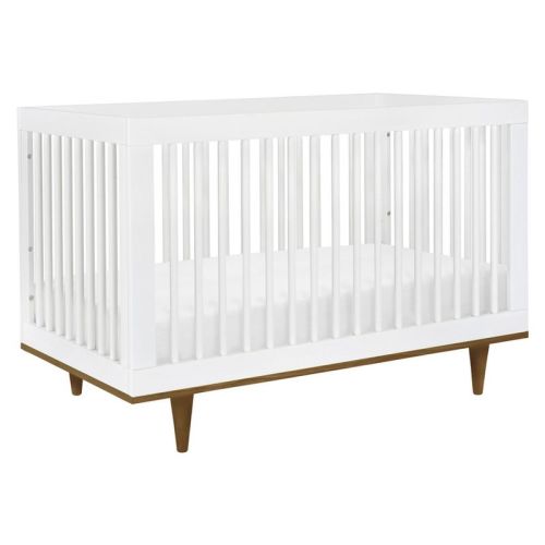 DaVinci Marley 3-in-1 Convertible Crib, Color: White Finish and Walnut Legs