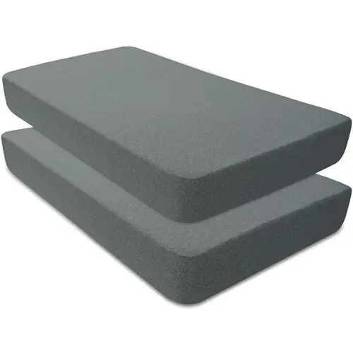 BlueSnail Waterproof Crib Fitted Sheets, Crib Mattress Protector for Standard Crib and Toddler Mattresses(2 Pack,Heather Gray)