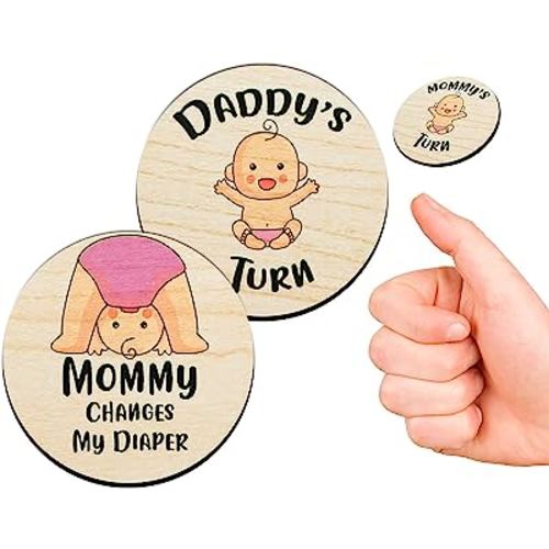 Baby Girl Decision Coin Funny Pregnancy Gift and New Parents Gifts for Couples and First Time Moms 2 Pcs Wooden Challenge Coin