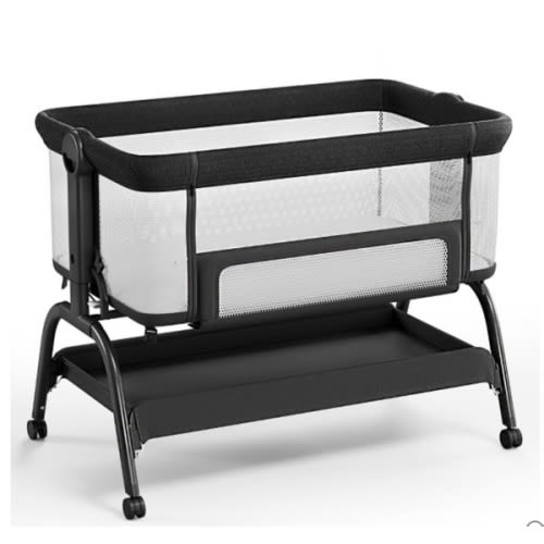 BabyBond Baby Bassinet, 3 in 1 Infant & Toddler Cradle with Soft Waterproof Mattress and Skin-Friendly & Breathable Sheet, 6 Height Adjustable, Easy to Assemble Bedside Crib Sleeper