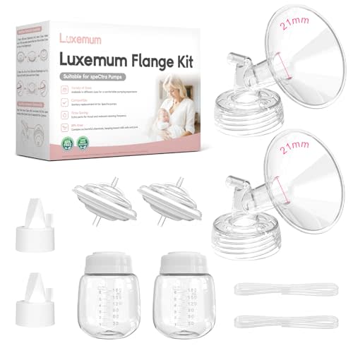 Breast Pump Parts Compatible w/Spectra S1/S2/9 Plus, Not Original Accessories, 21mm Full Set Replacements Include Spectra Flange/Duckbill Valve/Tubing/Backflow Protector