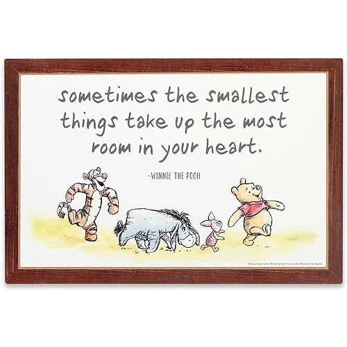Open Road Brands Disney Winnie The Pooh Room in Your Heart Nostalgic Wood Wall Decor for Nursery, Bedroom or Play Room