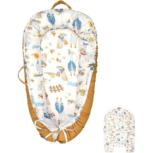 Baby Lounger Replaceable Cover, 100% Cotton Newborn Nest Backup Cover for Ultimate Comfort, Soft & Breathable Quality Spare Cover, Duck (Cover Only)